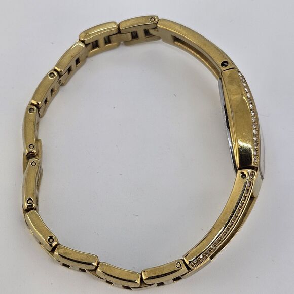 Guess Women's Watch 18MM Gray Dial Crystal Bezel Gold Bracelet 6" New Battery - Picture 12 of 13